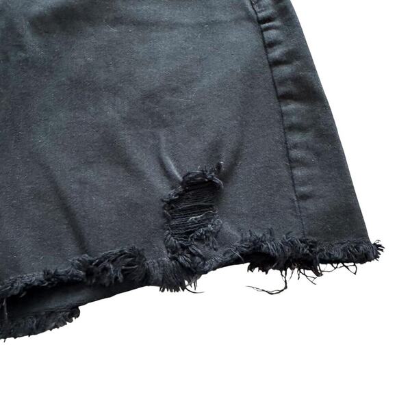 Vervet Denim Skirt Womens Large Black Distressed Button Fly Frayed Hem Jean Mini - Picture 5 of 12